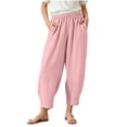 thumbnail image 2 of LvhaoGJOB Kids' Wide-Leg Pants - Soft, Elastic Waist & Pockets - Pink 9-10 Years, 2 of 5