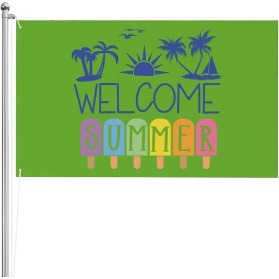 3x5 Welcome Summer Flag Double Sided Summer Flag Seasonal Outdoor Flag Banner Sign No Flagstand