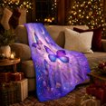 thumbnail image 3 of Magical Butterflies Golden Moon Glowing, Mystical Celestial Art Scene, Warm Flannel Blanket for Home Library and Reading Nook, Celestial Art Lovers Valentine's Day Gift, Fantasy Home Decor, 3 of 9