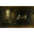 thumbnail image 2 of Jozef Israëls 24x17 Black Ornate Framed Double Matted Museum Art Print Titled: ‘Alone in the World’ (1878), 2 of 5