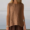 thumbnail image 7 of Women's High Low Hem Sleeveless Shirts Round Neck Split Back Loose Flowy Tank Top 2026 Fashion, 7 of 7