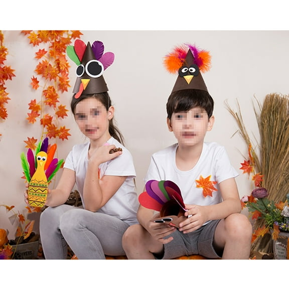 MLINS Turkey Paper Hat for Thanksgiving Use One Size Fits Most Very Comfortable Stretch