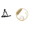 thumbnail image 1 of Figura de escritorio de pensador, escultura abstracta, bola de cristal, estatua de hierro, decoración con diseño moderno creativo, adecuada para ofici, 1 of 8