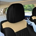 thumbnail image 6 of FH Group Deluxe Diamond Pattern Faux Leather Seat Cushions for Car Truck SUV Van - Beige/Black Front Seats, 6 of 6
