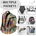 thumbnail image 7 of FKELYI Retro Flower Plaid Print 17 Inch Schoolbag for Girls Primary School Bookbag Kids Backpack with Multi-Pockets Lightweight Casual Daypack Travel Rucksack, 7 of 7