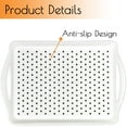 thumbnail image 4 of Non-slip Serving Trays, 2 Pack Large Serving Tray with Handles, 16.5" x 11.2" x 1.6" Food Serve Trays for Dinner, Drinks, Snacks (White), 4 of 7