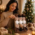 thumbnail image 6 of GWAAMB 15Pcs Christmas Hanging Ball Ornaments Set, Plastic Baubles for Xmas Tree Holiday Decor (A), 6 of 7