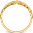 thumbnail image 3 of 14K Yellow Gold Polished Claddagh Ring (Size 7) Made In Peru k4777, 3 of 6