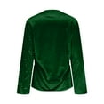 thumbnail image 5 of Tnhcen Women's Long Sleeve V Neck Blouse Velvet Sparkle Sequin Spliced Casual Elegant Top S-2XL, Night Out Clubwear, Fashionable Velvet Blouson Shirt, 5 of 8