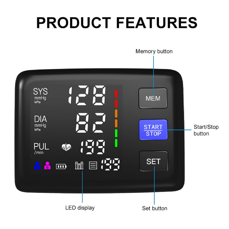 ALPHAGOMED Accurate Blood Pressure Monitor 2 Cuff Sizes, 9-17''&  13-21''Extra Large Blood Pressure Cuff Upper Arm Automatic Digital Blood  Pressure