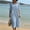 Light Blue women's boho midi dress a1, variant on Women's Casual Boho Midi Dress Round Neck Bell Sleeve Flowy Loose Solid Summer Beach Vacation Sundress Fashion Outfits, Light Blue M