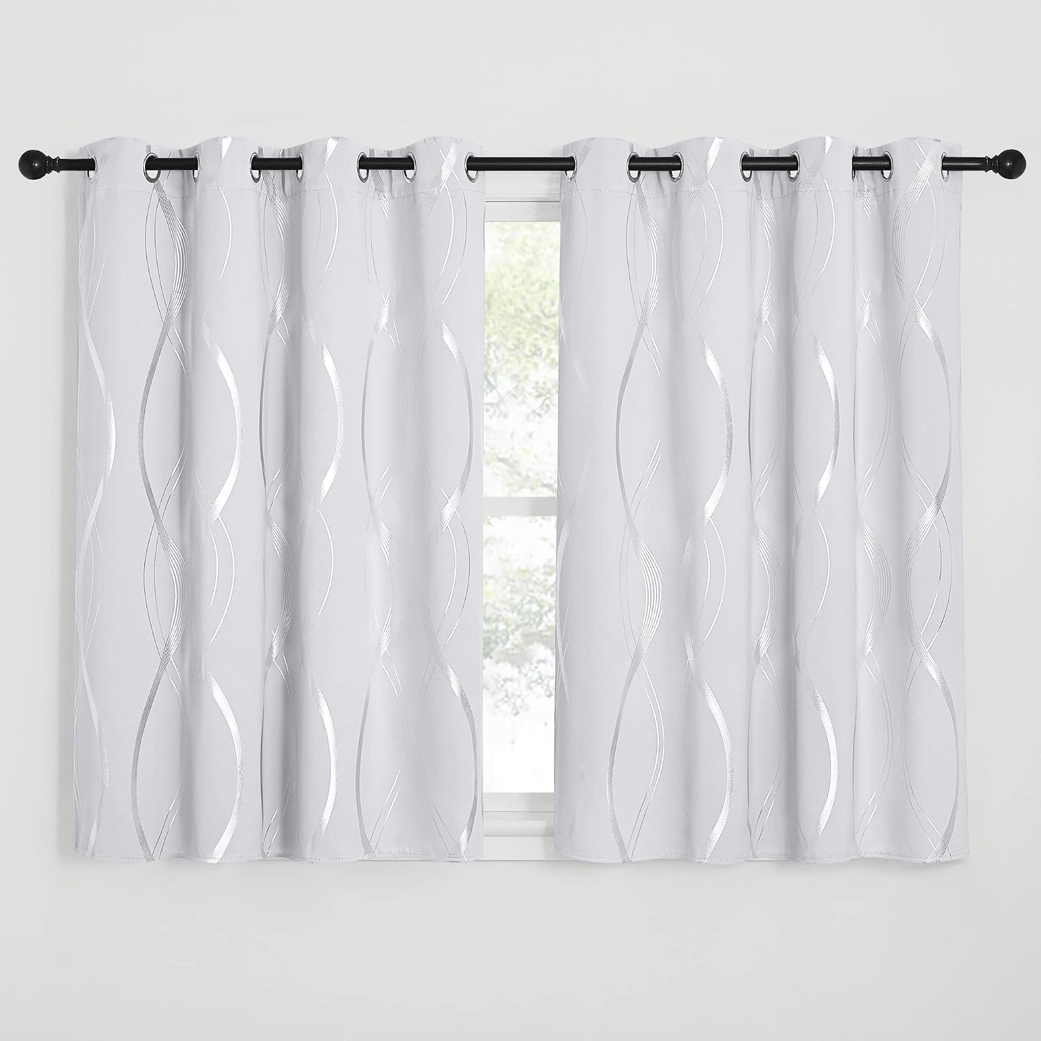 NICETOWN Blackout Curtains, Gray, 52x54 Inches, 2 Panels