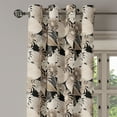 thumbnail image 2 of Ambesonne Floral Grommet Curtain, Vintage Plant Soft Color, 50" x 96", Tan Black, 2 of 6