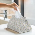 thumbnail image 5 of Goofa Floral Pattern Triangle Square Tissue Box Cover, Modern PVC Leathe Facial Paper Holder,Decorative Holder/Organizer for Bathroom Vanity Countertop, 5 of 9