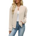 thumbnail image 3 of Msgweeeg Women’s Sweaters Stand Collar Zipper Cardigan Long Sleeve Knit Coat Pullover Elegant Casual Fashion Winter Warm Top for Daily Wear and Vacation, 3 of 7