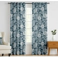thumbnail image 1 of Vargottam 84 Inch Rod Pocket/Back Tab Cotton Curtains for Windows and Doors - Light Filtering Cotton - Light Filtering Drapes For Doors - Set of 2 Panels, 52"x84" - Fruits Pattern (Blue), 1 of 8