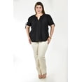 thumbnail image 4 of Blusa con detalle plisado Roman Fashion /Tallas Extras, 2761 (Negro) negro 36, 4 of 5