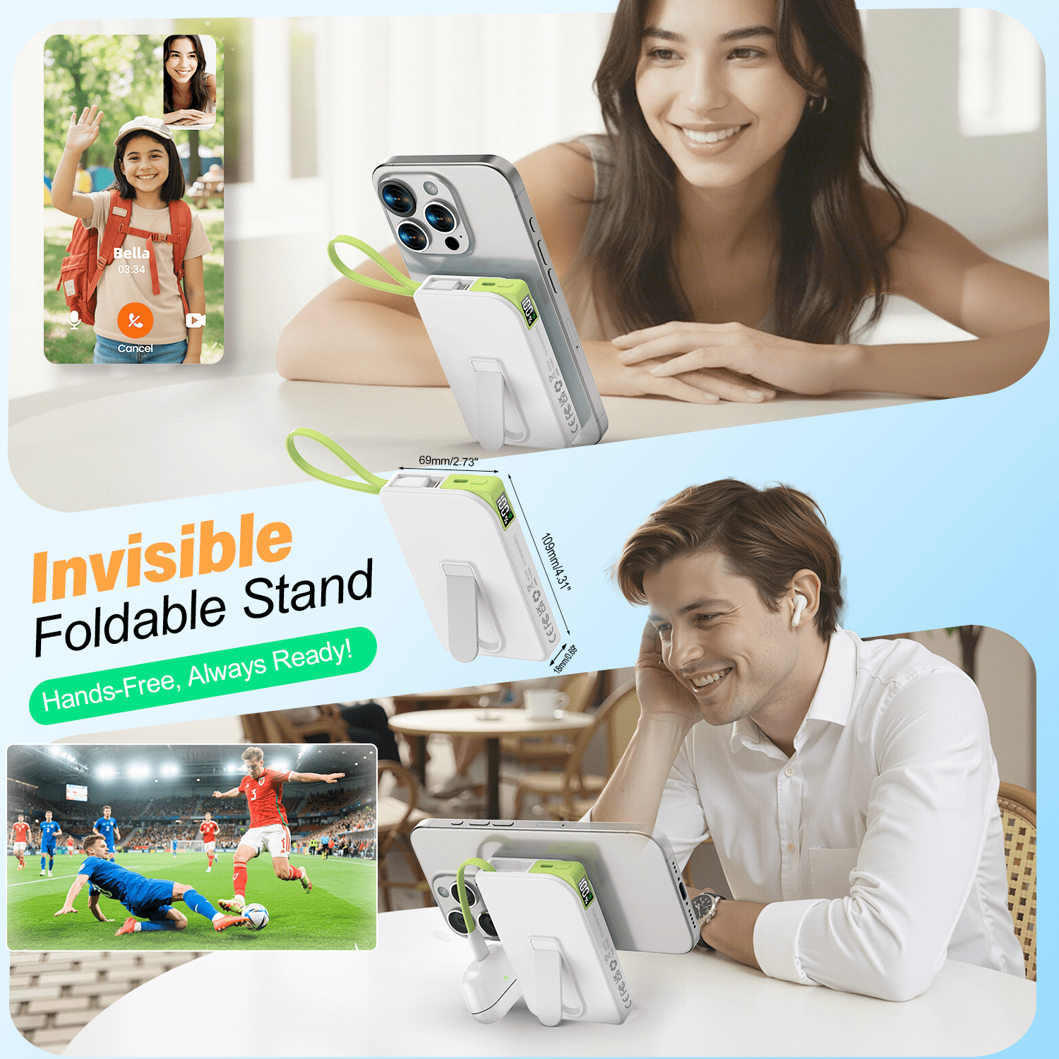 Magnetic Portable Charger, 10000mAh Wireless Power Bank 22.5W Fast Charging Battery Pack Compatible with iPhone 17/16/15/14/13 Series, White