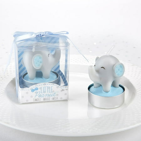 Kate Aspen Elephant Shaped Blue Candle - Little Peanut (6 Set of 4, 24 Pieces) - Guest Gift, Party Favor or Decorations for Baby Showers & Birthdays