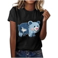 thumbnail image 3 of Summer Tops for Women Casual Lightweight Funny Graphic Tees Short Sleeve Crew Neck Tee Shirts Beach Vacation Basic Tops Black Tops,Size S-3XL, 3 of 5