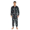 thumbnail image 3 of FORMRS Onesies Pajama for Adults Unisex Hoodie Winter Jumpsuit One Piece Sleepwear, Sizes S-2XL, Blue Stars Pattern, 3 of 7