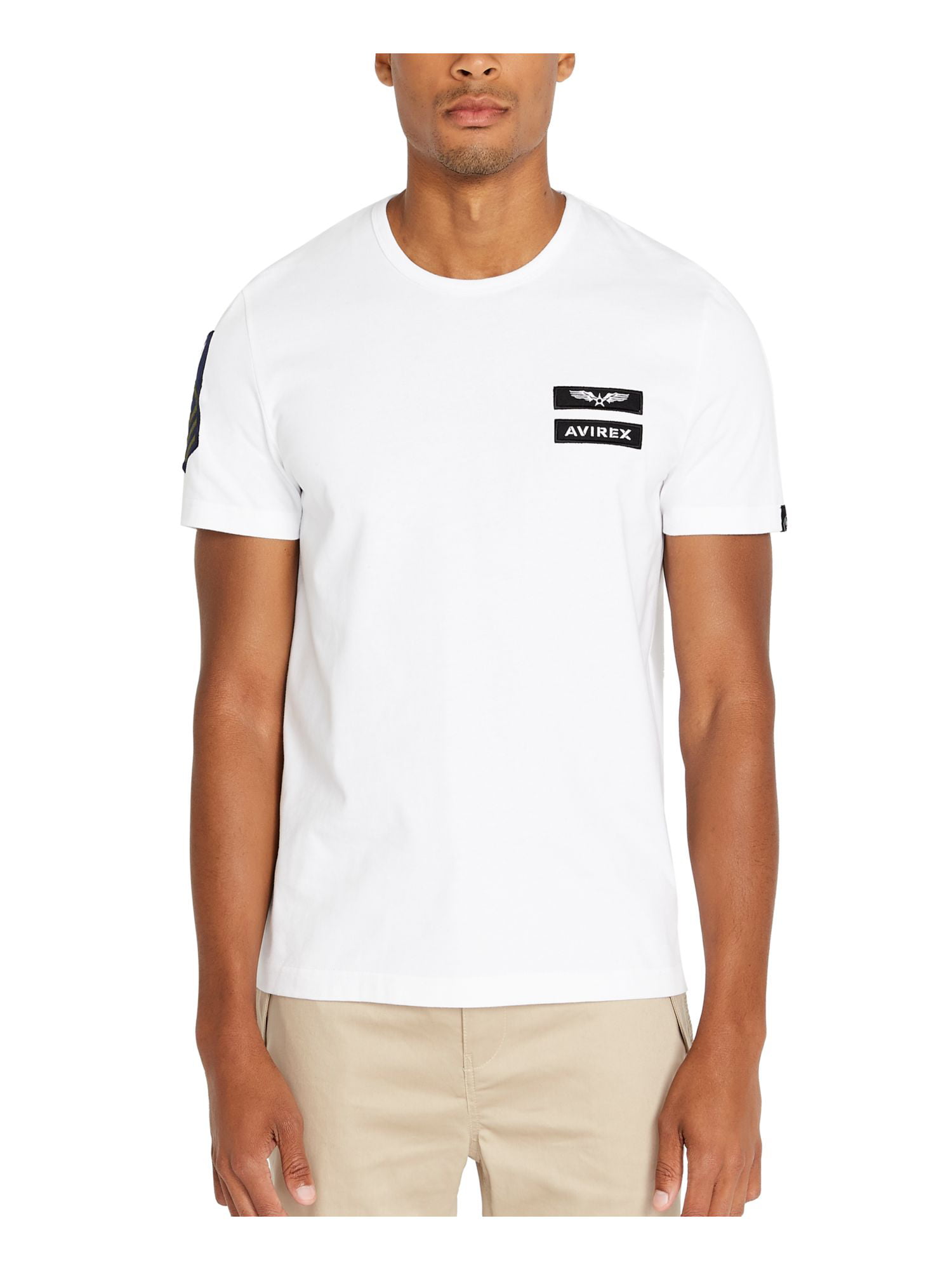 AVIREX Mens White Graphic Short Sleeve T-Shirt L