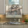 thumbnail image 2 of Sloth on The Branch Half Window Tier Curtains 24 Inch Blackout Thermal Insulating Kitchen Linen Tier Curtains for Kitchen, Bathroom, Cafe Home Decor, 2 of 7