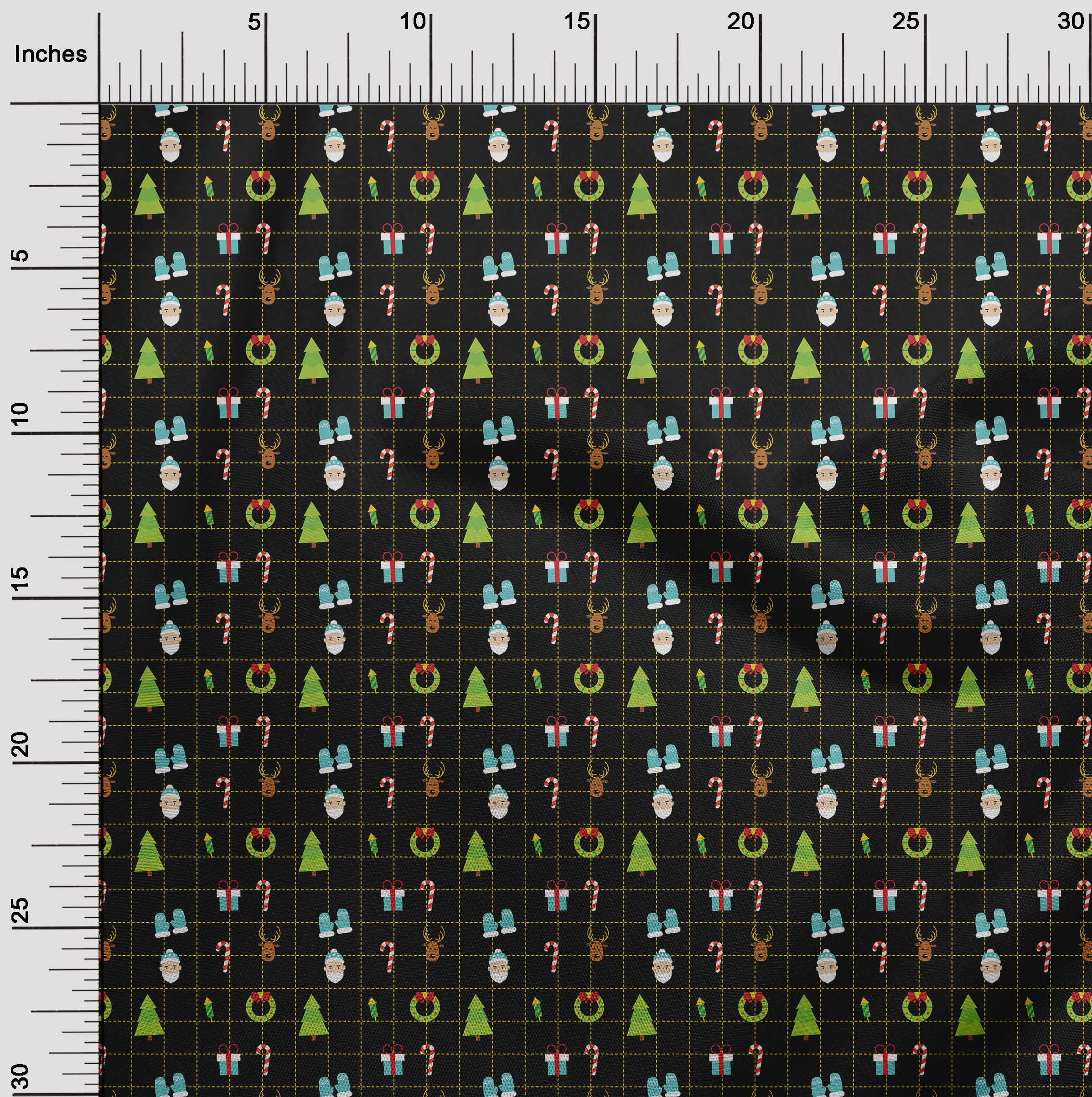 oneOone Cotton Jersey Black Fabric Merry Christmas Sewing Fabric By The Yard Printed Diy Clothing Sewing Supplies 58 Inch Wide-9BY