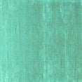 thumbnail image 1 of Ahgly Company Machine Washable Indoor Square Oriental Turquoise Blue Industrial Area Rugs, 7' Square, 1 of 4