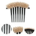 thumbnail image 3 of Unique Bargains 1 Pc Women's Crystal Bud Side Comb for Parties Champagne Plastic, 3 of 4