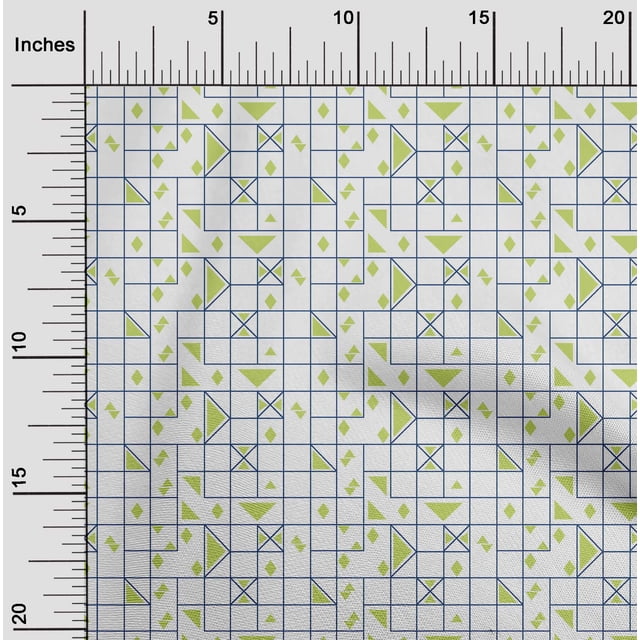 oneOone Cotton Poplin Fabric Diamond & Triangle Geometric Print Sewing Fabric BTY 56 Inches Wide
