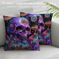 thumbnail image 3 of Orinice Skull Mushrooms Psychedelic Graphic Decorative Throw Pillow Cover 20x20in, 3 of 5