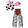 thumbnail image 2 of JanJean Unisex Kids Cowboys Cowgirls Role Play Fancy Outfits Carnival Party Stage Performance Dress Pink 8, 2 of 5
