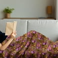 thumbnail image 3 of Oriental Soft Flannel Fleece Throw Blanket, Illustration with Giraffe and Geometric Shapes Rhombuses and Circles, Cozy Plush for Indoor and Outdoor Use, 60" x 80", Multicolor, by Ambesonne, 3 of 5