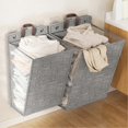 thumbnail image 4 of Foldable Wall Mounted Laundry Basket for Dirty Clothes, Space Saving, for Shoes, Socks, Towels, Gray, Large Size, 4 of 4