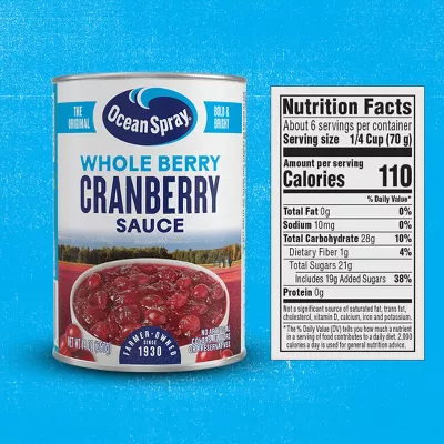 Ocean Spray Whole Berry Cranberry Sauce 14oz (Pack of 6)