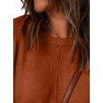 thumbnail image 4 of DYMADE Women Classic Casual Loose Solid Color Pullover Long Sleeve Blouse Top, 4 of 4