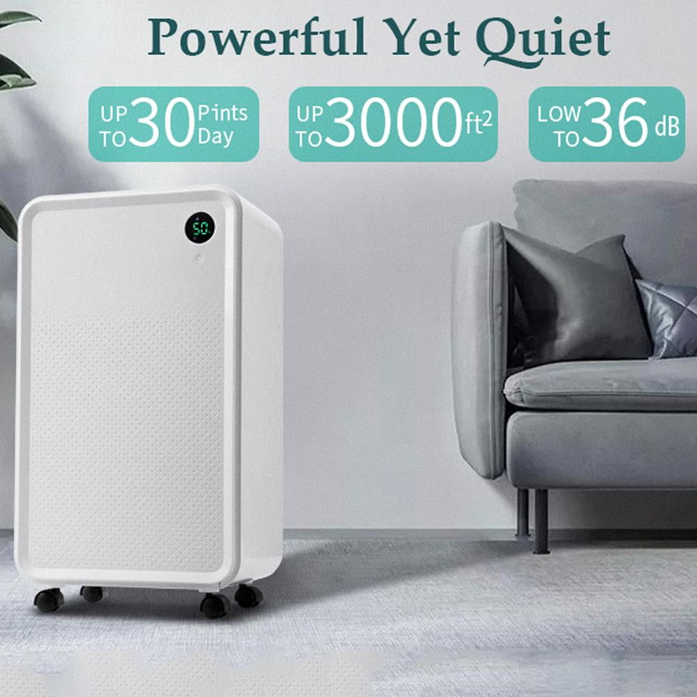 3,000 Sq. Ft Energy Star Dehumidifier with 2L Water Tank, Auto or Manual Drain, 30 Pint