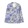 thumbnail image 4 of CALAFEBILA Women's Pj Sets Button Down Pajamas for Women Pajama Notch Collar Floral Print Tops with Pocket and Pants, 4 of 4