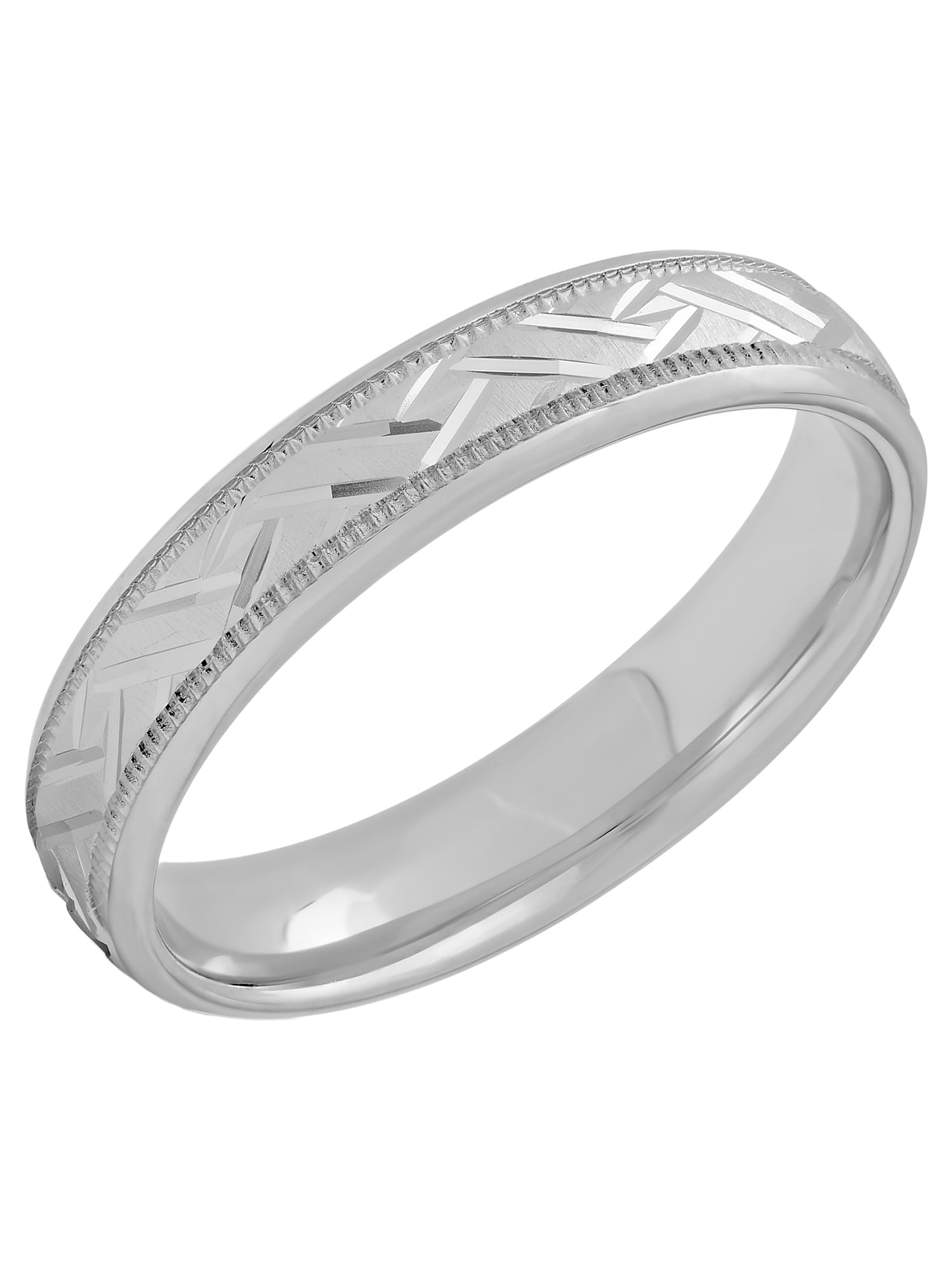 Women's Sterling Silver 4mm Basket Weave Wedding Band Womens Ring