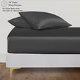 thumbnail image 5 of LINENWALAS Queen Size 4 Piece Bedding Sheet Set – Viscose from Bamboo Silk Sheets, Breathable & Cooling Bed Sheet – Hotel Luxury, Soft, Deep Pocket Anti Pilling Sheets (Charcoal Grey, Queen), 5 of 9