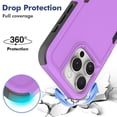 thumbnail image 4 of Allytechgroup Compatible for Apple iPhone 16 Pro, Rugged Shockproof Military Grade Protection Dual Layers Hard PC TPU Phone Case for iPhone 16 Pro, Purple, 4 of 5