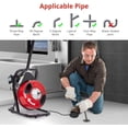thumbnail image 3 of Kojooin 50FT Auto-Feed Electric Drain Auger, Drain Cleaner Machine for 2 to 4 Inch Pipes with 6 Cutter Heads, 3 of 8