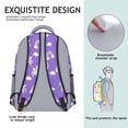 thumbnail image 5 of Unicorn and Wing Purple Pattern Backpack for School, Cute School Bag with Adjustable Shoulder Straps and Padded Back, 15.3"x11"x6.7", 5 of 5