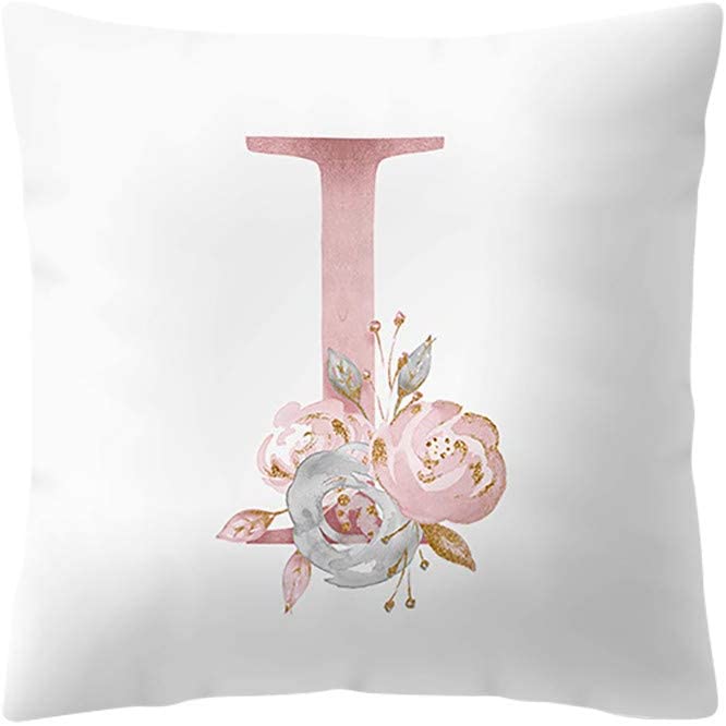 Pillow Cases Pink Letters Flower Cushion Cover Pillowcase Car Sofa Home Decor
