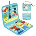 thumbnail image 1 of Muyoka Tablero ocupado para el aprendizaje de habilidades básicas para la vida Tablero sensorial de aprendizaje de fieltro Juguetes educativos de viaje para niños en edad preescolar Tabla de desarroll Muyoka Hogar, 1 of 7