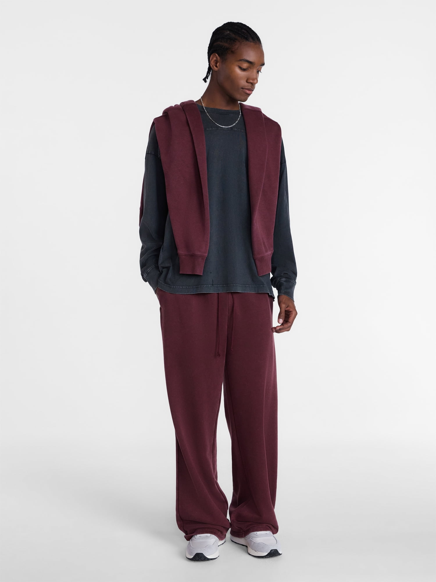 No Boundaries Fleece Open Hem Pants, Men's XS-5XB