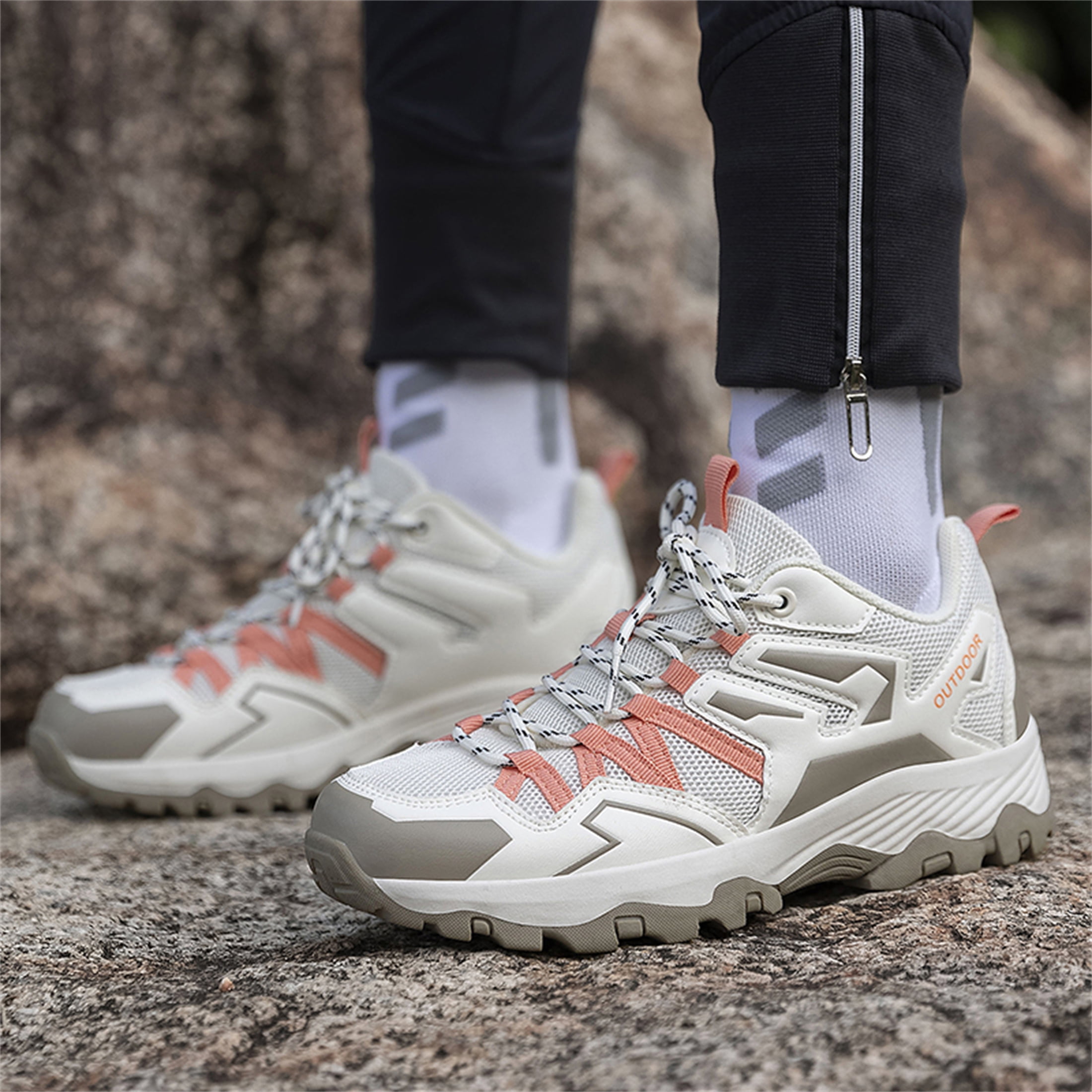 YOURDIARY Womens Mens Hiking Shoes Comfortable Breathable Anti-Slip Outdoor Hike Trekking Trails Shoe