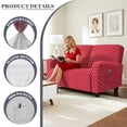 thumbnail image 6 of Psesaysky Polka Dots Print Stretch Recliner Sofa Cover Reclining Loveseat Cover 6-Piece Washable Non-Slip Pink, 6 of 7