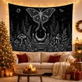 thumbnail image 3 of Long Tailed Moth Above Moonlit Forest Steps, Mystical Vintage Illustration for Moth Lovers, Celestial Wall Decor, Halloween Gift, Tapestry Wall Hanging for Bedroom and Dorm, 3 of 7